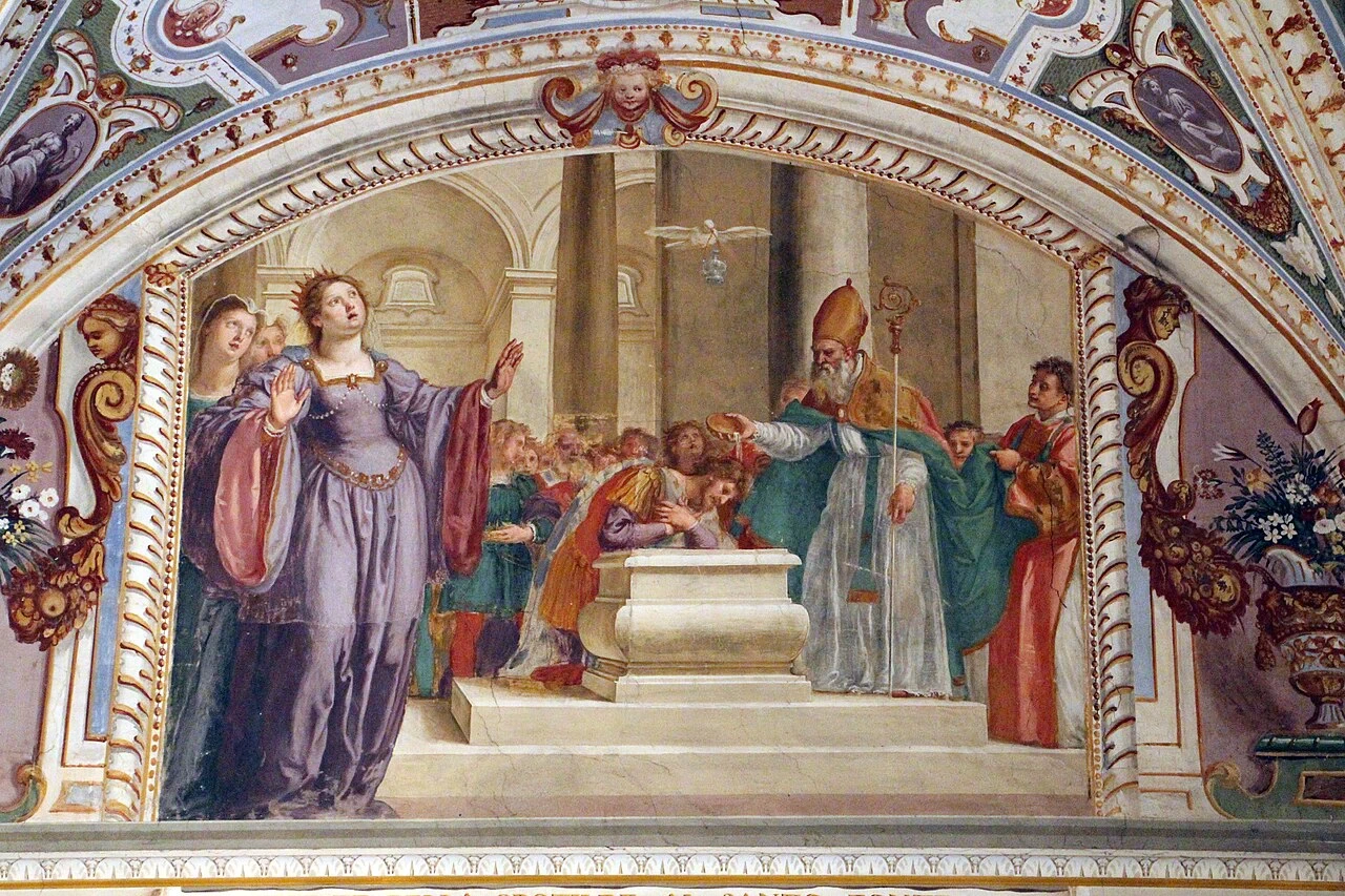 Sala delle udienze di Maria Maddalena d'Austria. Figure storiche femminilie, Clotilde -  Villa di Poggio Imperiale